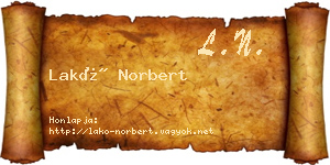 Lakó Norbert névjegykártya