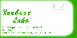 norbert lako business card