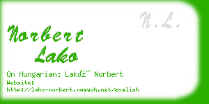 norbert lako business card